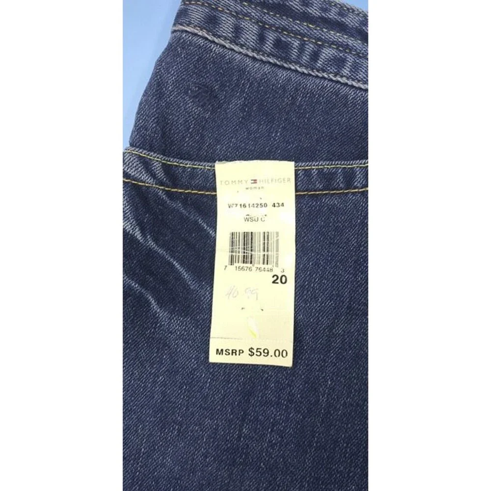 Tommy Hilfiger Open Back Slit Blue Jean Skirt Plus Women Sz 20 NWT - Knew Length